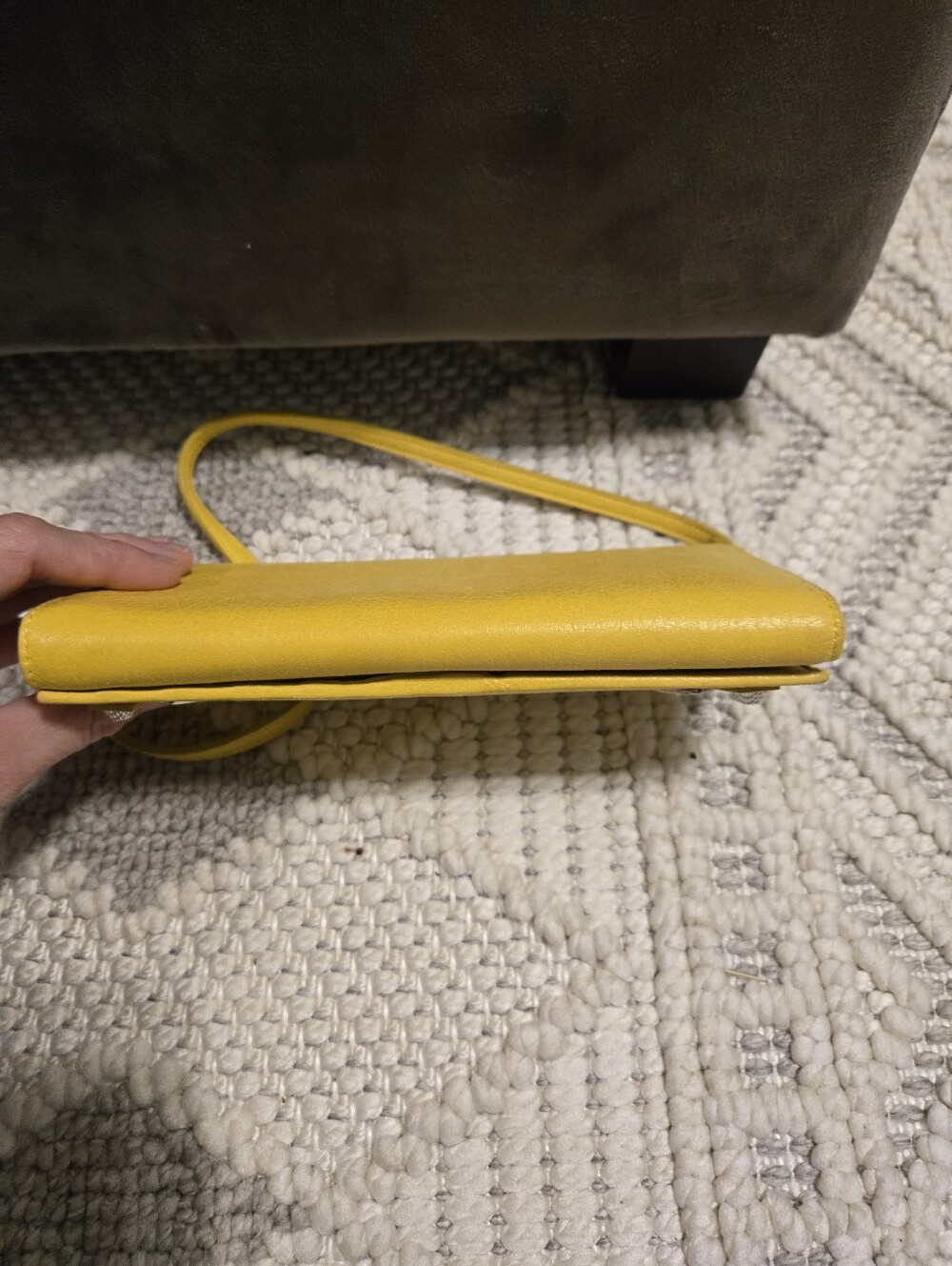 Balenciaga Yellow Leather Wristlet Shoulder Clutch - Picture 6 of 9